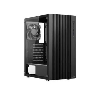 1stCOOL ohišje GAMER 4, Mid tower, AU, USB 3.0, USB-C, 2x120mm, prozorna stranska plošča, brez napajalnika, črno