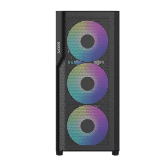 1stCOOL ohišje GAMER 5, Mid tower, AU, USB 3.0, USB-C, 2x 140 ARGB ventilator, 1x 120 ARGB ventilator, brez napajalnika, črno