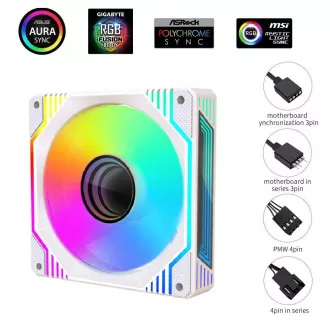 1stCOOL Ventilator AURA EVO Mirror ARGB PWM, 120 mm, bel
