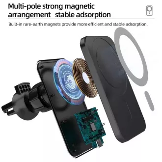 1stCOOL Brezžični polnilec QI 15 W, magnetni, združljiv s sistemom MagSafe, bel