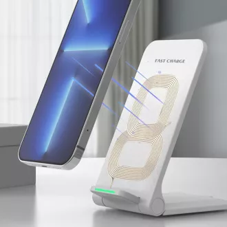 1stCOOL QI brezžični polnilec H18, zložljivo stojalo, USB-C, bel