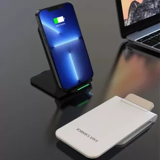 1stCOOL QI brezžični polnilec H18, zložljivo stojalo, USB-C, bel