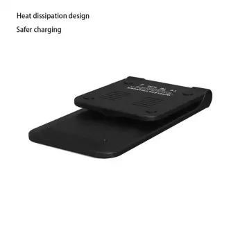 1stCOOL Brezžični polnilec QI H18, zložljivo stojalo, USB-C, črn