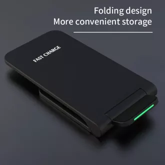 1stCOOL Brezžični polnilec QI H18, zložljivo stojalo, USB-C, črn