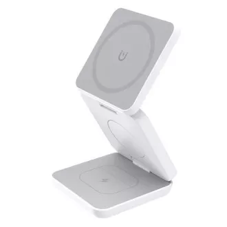 1stCOOL Brezžični zložljivi polnilec QI 3v1, MagSafe, USB-C, bel