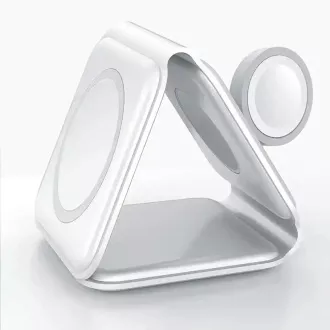 1stCOOL Brezžični prenosni polnilnik QI 3 v 1, MagSafe, USB-C, črn