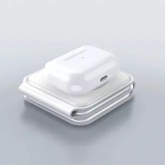 1stCOOL Brezžični prenosni polnilnik QI 3 v 1, MagSafe, USB-C, bel