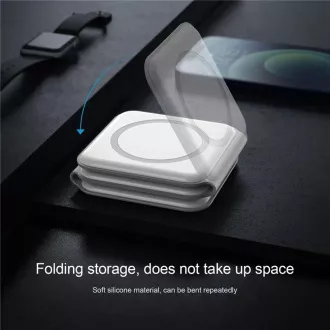 1stCOOL Brezžični prenosni polnilnik QI 3 v 1, MagSafe, USB-C, bel