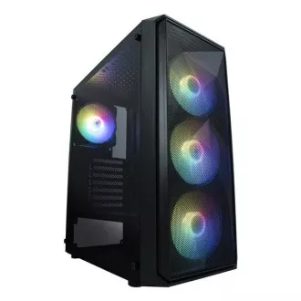 VeinX ohišje ME19A Mid Tower, brez napajalnika, 1x USB3.0, 1x USB2.0, 4x 120mm ventilator ARGB, 1x krmilnik ARGB, črno VeinX ohišje ME19A Mid Tower, brez napajalnika, 1x USB3.0, 1x USB2.0, 4x 120mm ventilator ARGB, 1x krmilnik ARGB, črno