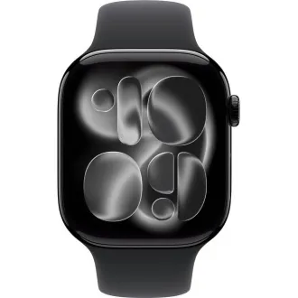 Apple Watch Series 11 GPS 42mm Jet Black aluminijasto ohišje s črnim športnim trakom - S/M Apple Watch Series 11 GPS 42mm Jet Black aluminijasto ohišje s črnim športnim trakom - S/M
