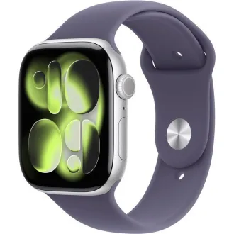 Apple Watch Series 11 GPS 42mm srebrno aluminijasto ohišje z vijolično meglenim športnim trakom - S/M Apple Watch Series 11 GPS 42mm srebrno aluminijasto ohišje z vijolično meglenim športnim trakom - S/M