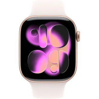 Apple Watch Series 11 GPS 46mm ohišje iz aluminijaste roza zlate barve s športnim trakom Light Blush - S/M Apple Watch Series 11 GPS 46mm ohišje iz aluminijaste roza zlate barve s športnim trakom Light Blush - S/M