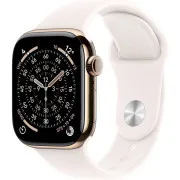Apple Watch Series 11 GPS   Cellular 42mm zlato titanovo ohišje s športnim trakom Light Blush - S/M