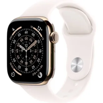 Apple Watch Series 11 GPS Cellular 42mm zlato titanovo ohišje s športnim trakom Light Blush - S/M Apple Watch Series 11 GPS Cellular 42mm zlato titanovo ohišje s športnim trakom Light Blush - S/M