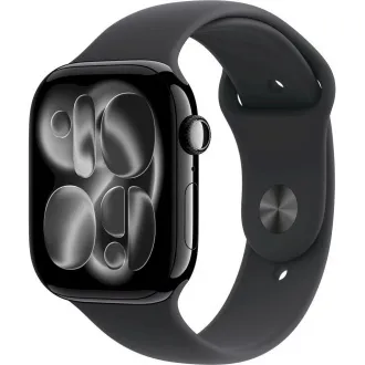 Apple Watch Series 11 GPS Cellular 46 mm Jet Black Aluminium Case s črnim športnim trakom - M/L Apple Watch Series 11 GPS Cellular 46 mm Jet Black Aluminium Case s črnim športnim trakom - M/L