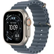 Apple Watch Ultra 3 GPS   Cellular 49mm Ohišje iz naravnega titana s sidrno modrim oceanskim pasom