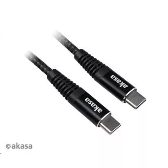 AKASA napajalni kabel tipa C do tipa C, 100 W, 1 m, črn