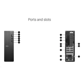 DELL PC Slim ECS1250/180W/I5-14400/16GB/512GB SSD/Intel UHD/WLAN/Kb/Miška/W11 Pro/3Y PS NBD