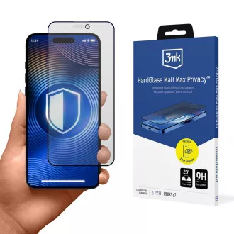 3mk kaljeno steklo HardGlass Matt Max Privacy za Apple iPhone 15 Pro Max