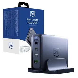 3mk polnilna postaja - hiperpolnilna postaja, 240 W, GaN, 3x USB-C 1x USB-A 3mk polnilna postaja - hiperpolnilna postaja, 240 W, GaN, 3x USB-C 1x USB-A