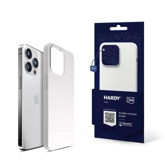 3mk Zaščitni ovitek HARDY Silikonski magnetni ovitek za Apple iPhone 15 Pro, srebrno-beli