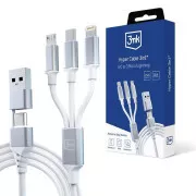 3mk polnilni kabel - Hyper Cable 3v1 A/C do C/Micro/Lightning 1,5 m, bel