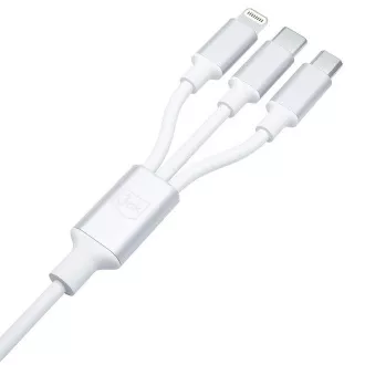 3mk polnilni kabel - Hyper Cable 3v1 A/C do C/Micro/Lightning 1,5 m, bel
