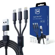 3mk polnilni kabel - Hyper Cable 3v1 A/C do C/Micro/Lightning 1,5 m, črn