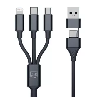 3mk polnilni kabel - Hyper Cable 3v1 A/C do C/Micro/Lightning 1,5 m, črn