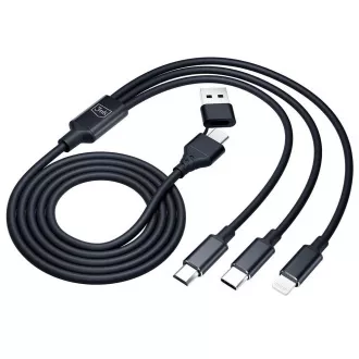 3mk polnilni kabel - Hyper Cable 3v1 A/C do C/Micro/Lightning 1,5 m, črn