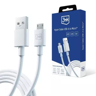3mk podatkovni kabel - Hyper Cable A do Micro 1,2m 5V 2, 4A, bela