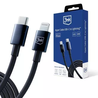 3mk podatkovni kabel - Hyper Cable C na Lightning 20W 1,2 m, črn
