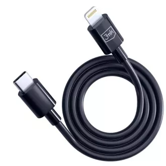 3mk podatkovni kabel - Hyper Cable C na Lightning 20W 1,2 m, črn