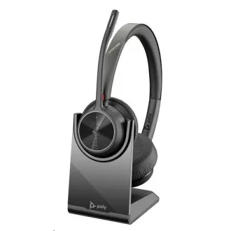 Poly Voyager 4320 MS Teams brezžične slušalke, adapter BT700 USB-A, stereo, stojalo za polnjenje