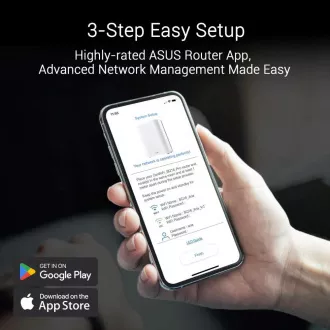 ASUS ZenWifi BQ16 2-pack, razširljiv usmerjevalnik WiFi7, AiMesh, 2x WAN/LAN, 3x LAN, 1x USB 3.0