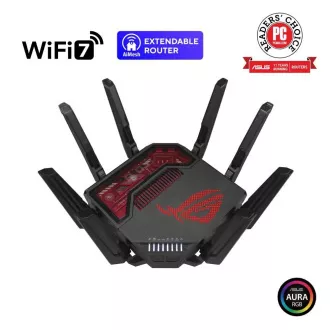 Usmerjevalnik za igre ASUS ROG Rapture GT-BE19000, tristranski usmerjevalnik WiFi7, 2x WAN, 4x LAN, AiMesh