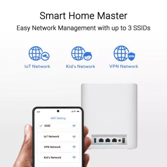ASUS ZenWifi BT10, 1 paket, razširljiv usmerjevalnik WiFi7, AiMesh, 2x WAN/LAN, 1x LAN, 1x 3.0