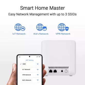ASUS ZenWifi BD4 3-pack, razširljiv usmerjevalnik WiFi7, AiMesh, 2x WAN/LAN
