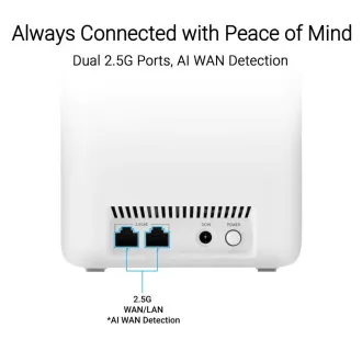 ASUS ZenWifi BD4 2-pack, razširljiv usmerjevalnik WiFi7, AiMesh, 2x WAN/LAN