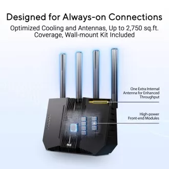 Usmerjevalnik ASUS RT-BE92U, usmerjevalnik WiFi7, AiMesh, 2x WAN, 3x LAN, 1x USB 3.2