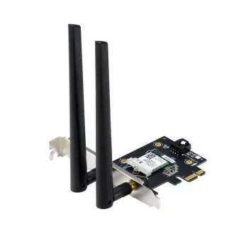 ASUS PCE-BE6500 adapter WiFi 7 PCIe, Bluetooth 5.4, PCIe 1x reža, WPA3 ASUS PCE-BE6500 adapter WiFi 7 PCIe, Bluetooth 5.4, PCIe 1x reža, WPA3