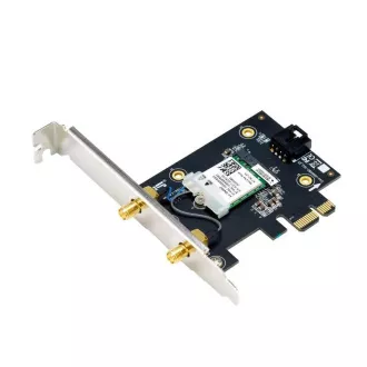 ASUS PCE-BE6500 adapter WiFi 7 PCIe, Bluetooth 5.4, PCIe 1x reža, WPA3 ASUS PCE-BE6500 adapter WiFi 7 PCIe, Bluetooth 5.4, PCIe 1x reža, WPA3