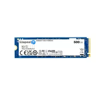 Kingston SSD 500 GB NV3, M.2 2280, NVMe PCIe Gen4x4, (R: 5000 MB/s; W: 3000 MB/s)