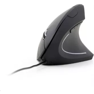 GEMBIRD miška MUSW-ERGO-01, navpična, brezžična, sprejemnik USB, črna