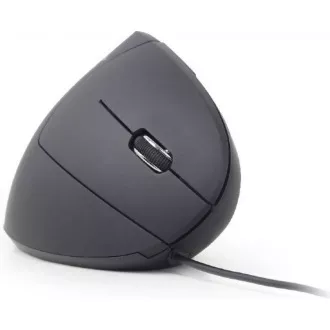 GEMBIRD miška MUSW-ERGO-01, navpična, brezžična, sprejemnik USB, črna