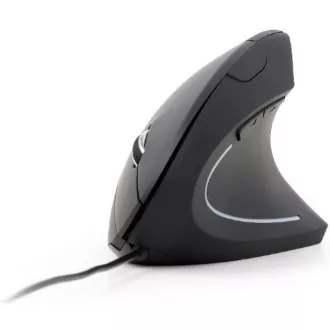 GEMBIRD miška MUSW-ERGO-01, navpična, brezžična, sprejemnik USB, črna
