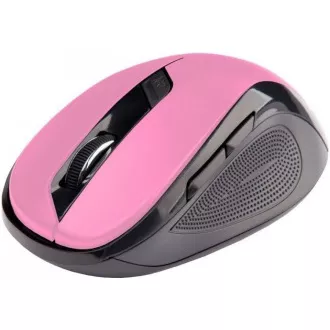 C-TECH miška WLM-02, črno-rožnata, brezžična, 1600DPI, 6 gumbov, USB nano sprejemnik
