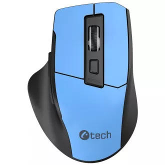 C-TECH Ergo miška WLM-05, brezžična, 1600DPI, 6 gumbov, USB nano sprejemnik, modra