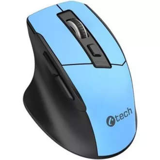 C-TECH Ergo miška WLM-05, brezžična, 1600DPI, 6 gumbov, USB nano sprejemnik, modra