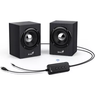 GENIUS Zvočniki SP-HF385BT, 2.0, Bluetooth 5.0, 4 W, leseni, črni GENIUS Zvočniki SP-HF385BT, 2.0, Bluetooth 5.0, 4 W, leseni, črni